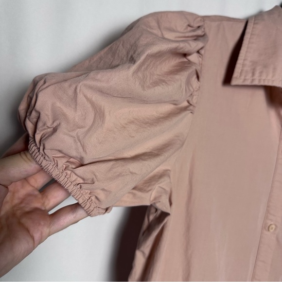 Deluc Gasus women’s mini dress XS Pink Romantic Puff Sleeves Preppy Babydoll - Picture 5 of 9